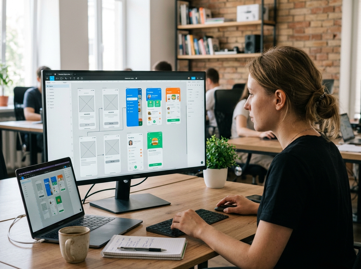 A designer working in Figma